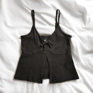 Hollister Ribbed Front-Split Cami Top